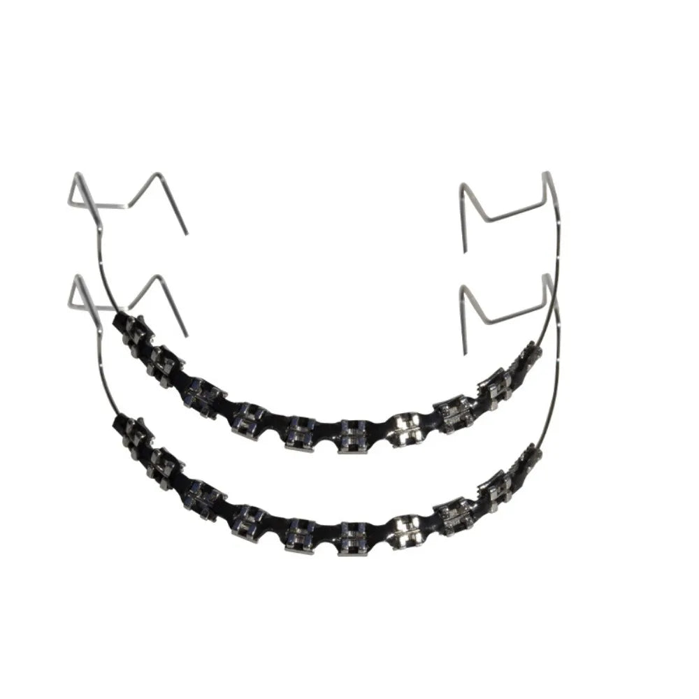 1 Pair Colorful Temporary Tooth Decoration with Metal Wires Dental Decorations Orthodontic Ligature Ties Braces Fake Brackets