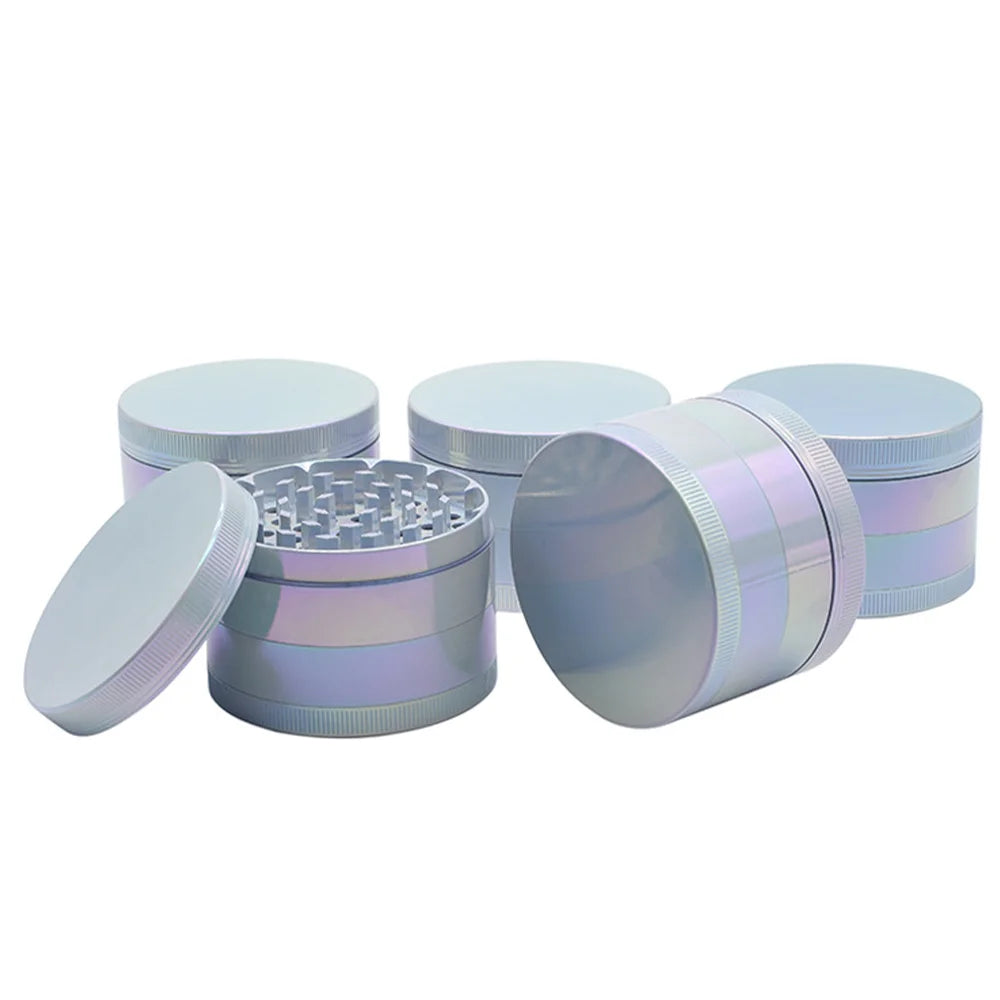 Neon Herb Grinder 4-layer Iridescent Tobacco Grinder Spice Miller Crusher Zinc Alloy 40/50/60mm