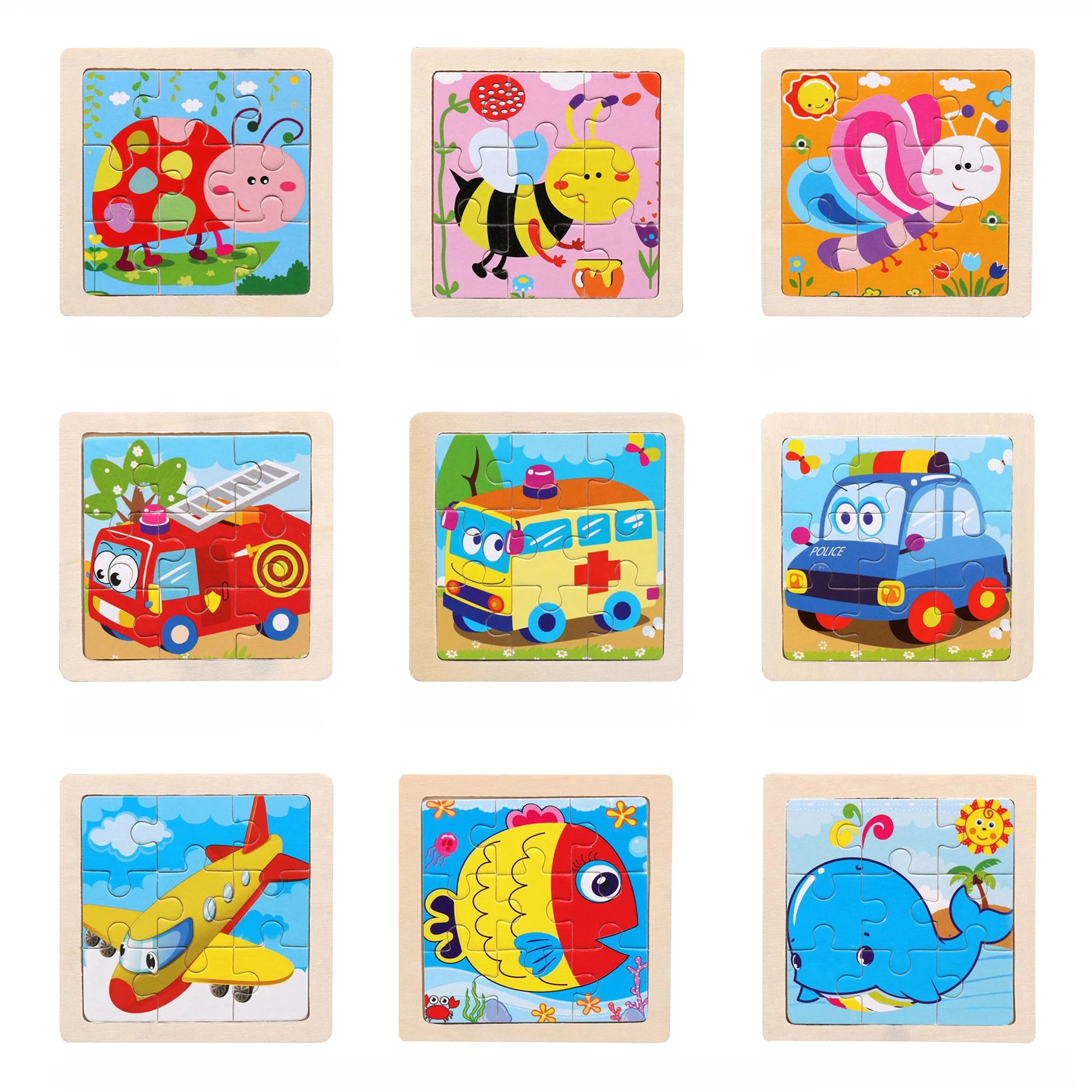 Wooden Animal Jigsaw Puzzle for Kids – Montessori Game