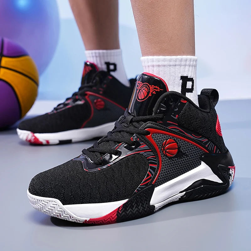 Men's Lightweight Basketball Shoes – Breathable, Anti-Slip, High-Top