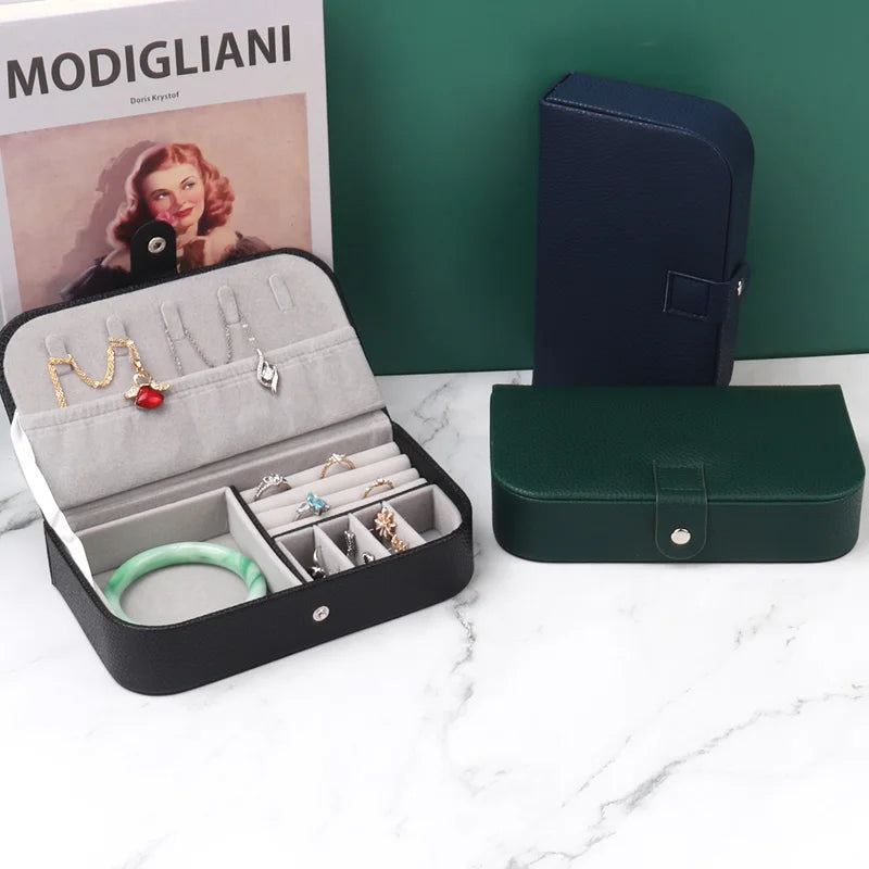 2024 Portable Jewelry Box Jewelry Organizer Display Travel Jewelry Case Boxes Button Leather Storage Chenille Jewelers Joyero