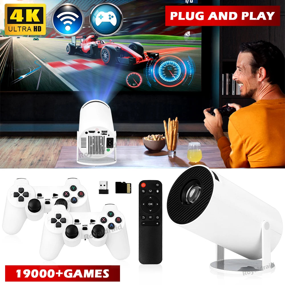 Proyector Gaming P90 Max HeroAngel | 4K 1080P | Android 11 | 19000+ Juegos | 2 Controles Inalámbricos - Firu Total Sales