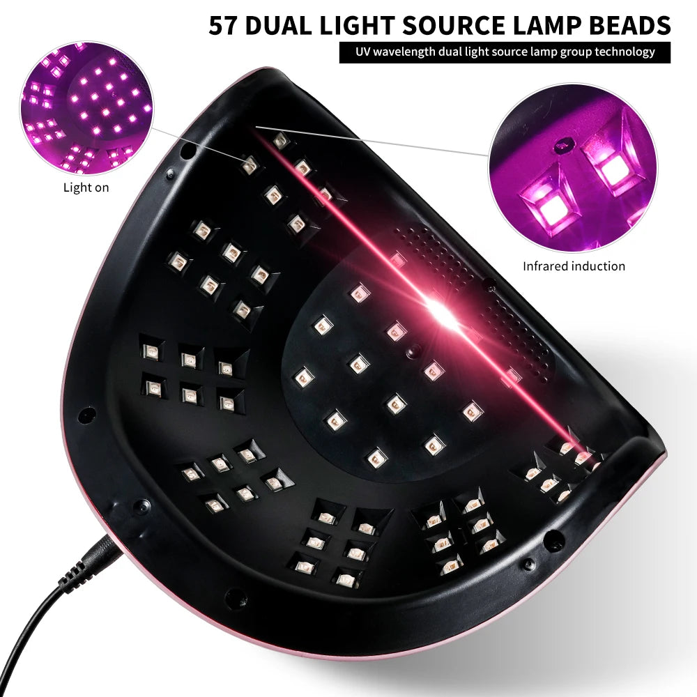 Lámpara UV/LED Profesional 57 LEDs Secado Rápido | Pantalla LCD | Manicure y Gel Acrílico - Firu Total Sales