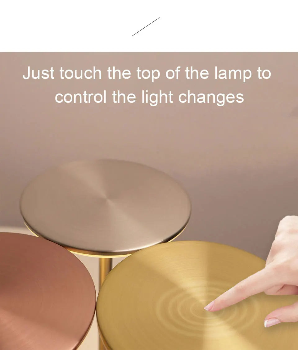 LED Table Lamp Touch Sensor Night Light USB Rechargeable Portable Bedroom Night Light Wireless Reading Lamp Restaurant Hotel Bar