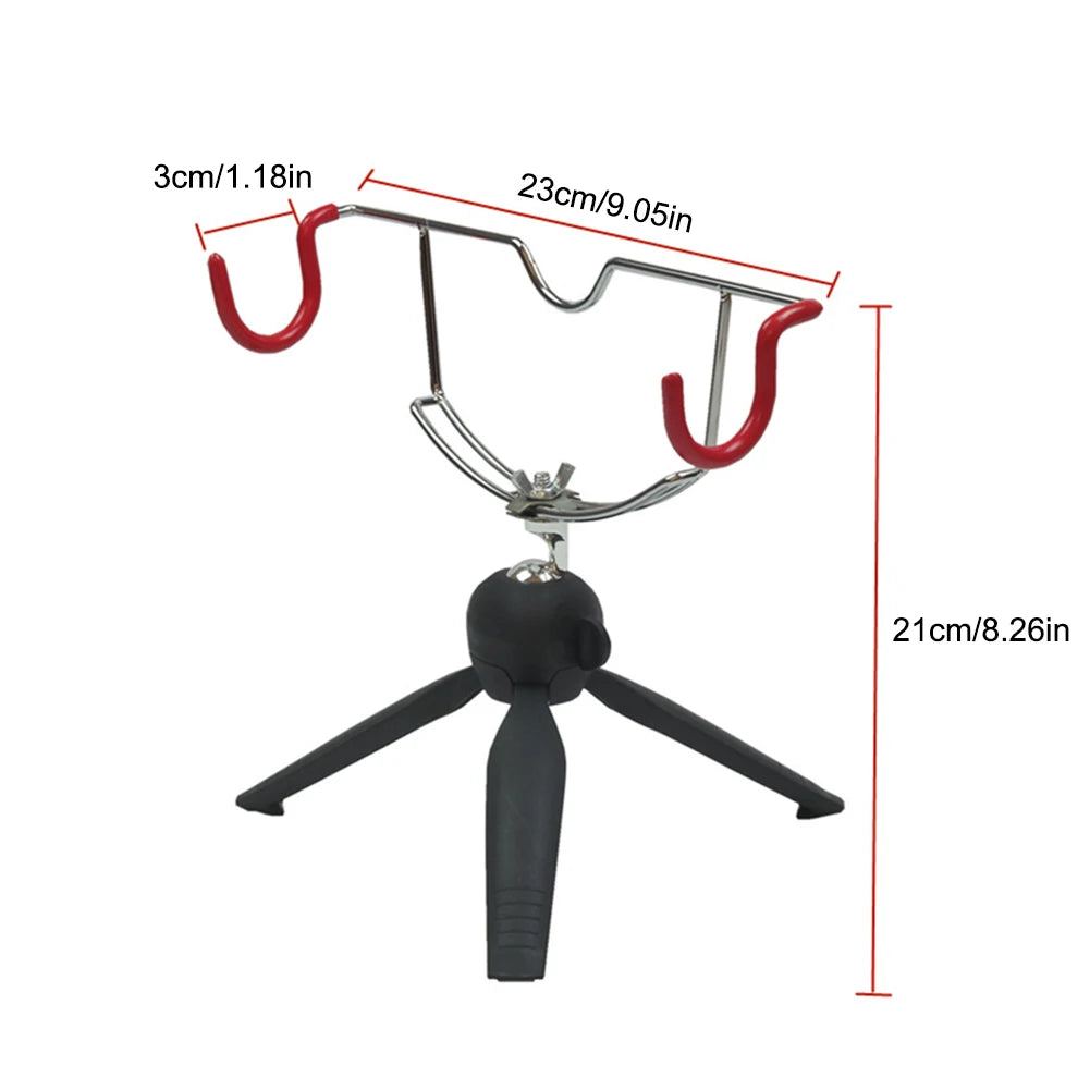 Portable Ice Fishing Rod Holder Adjustable Angle Double-Head Fish Pole Holder Metal Folding Rod Holder for Winter Sea Fishing