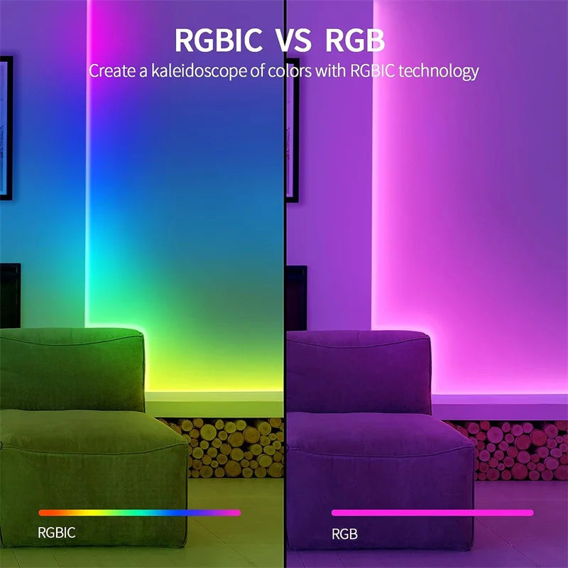Tira Neon LED RGBIC Acosh Tuya | 5V 72LEDs/m | Silicona | Sincronización Musical | Dream Color | Habitación - Firu Total Sales