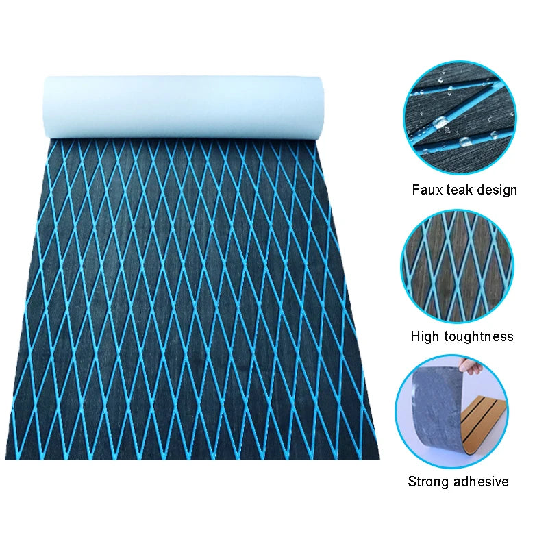 EVA Foam Boat Flooring, Adhesive Backing, Diamond Sea Deck Carpet, Marine Non-Slip Sheet, Kayak Yacht, SwimPool, 2400x900x6mm