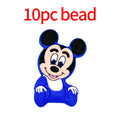 1/3/10pcs Silicone Mickey Teething Beads Food Grade Cartoon Shape Baby Teethers Toys DIY Pacifier Clips Chain Accessories