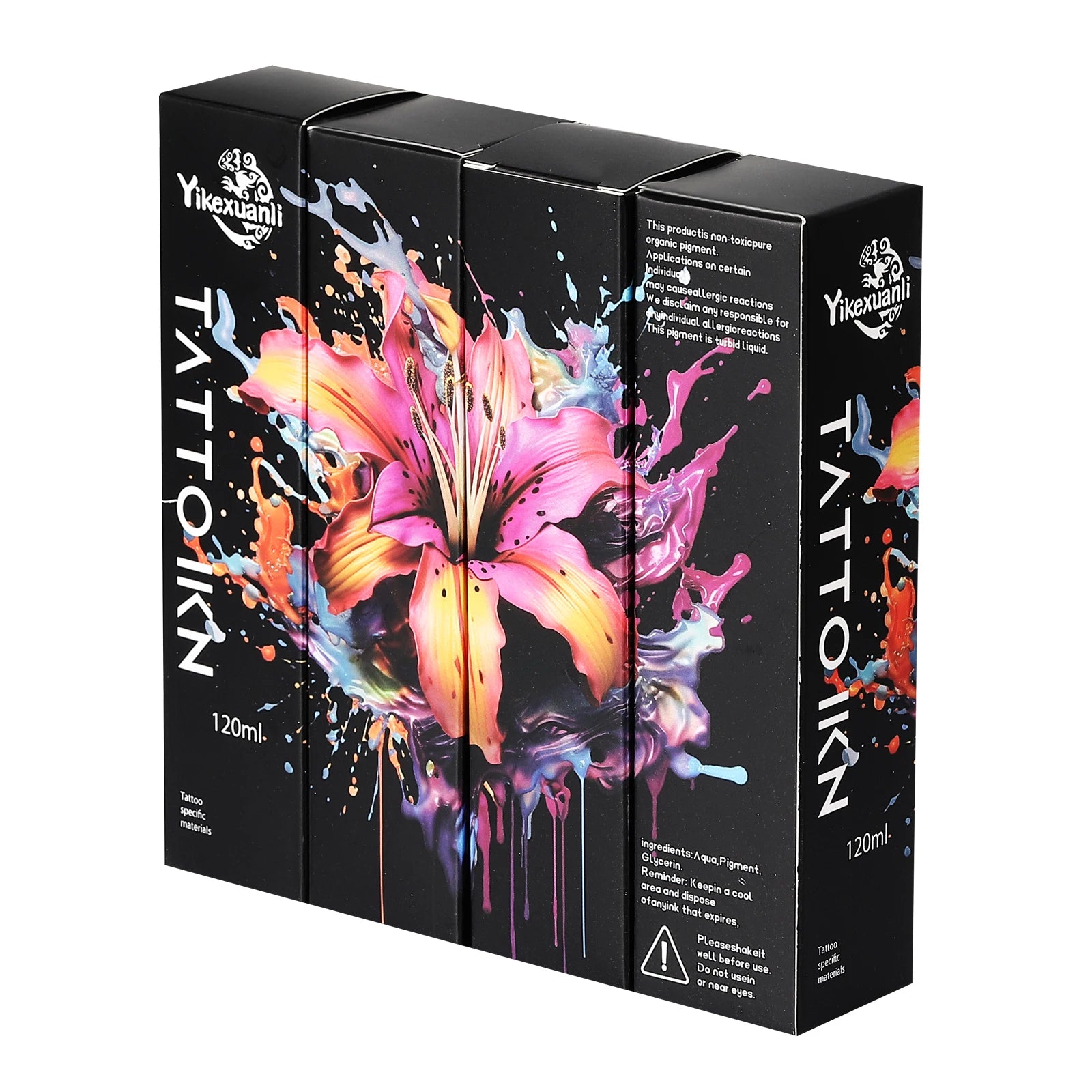1 Bottle Of Premium Black Tattoo Ink | Cut Line Black/Super Black, Darkest, For Outlining, Shading And Blending, Long Lasting