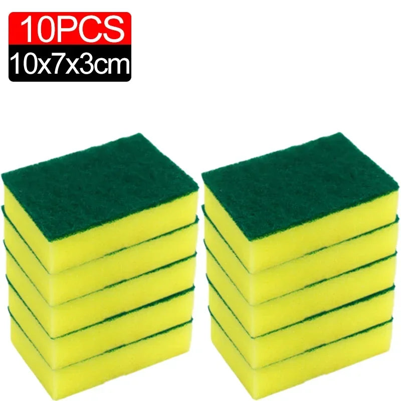 100/1Pcs Kitchen Dishwashing Sponge Soft Absorbent Clean Rub Pot Rust Scouring Pad Removing Kits Household Cleaning Brush Sponge