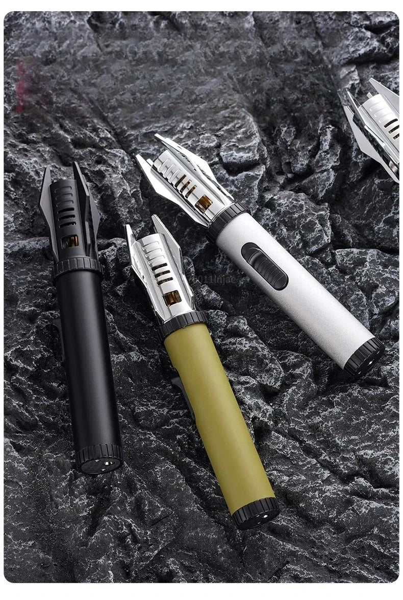 Planet Lightsaber Metal Outdoor Windproof Turbine Torch Jet Lighter BBQ Welding Cigar Tool Butane Gas Lighter 360° Gun
