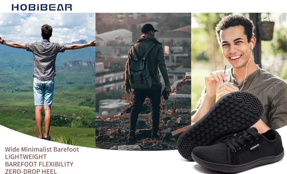 HOBIBEAR Tenis Barefoot Unisex | Punta Ancha | Trail Running | Minimalista | Ligero y Transpirable
