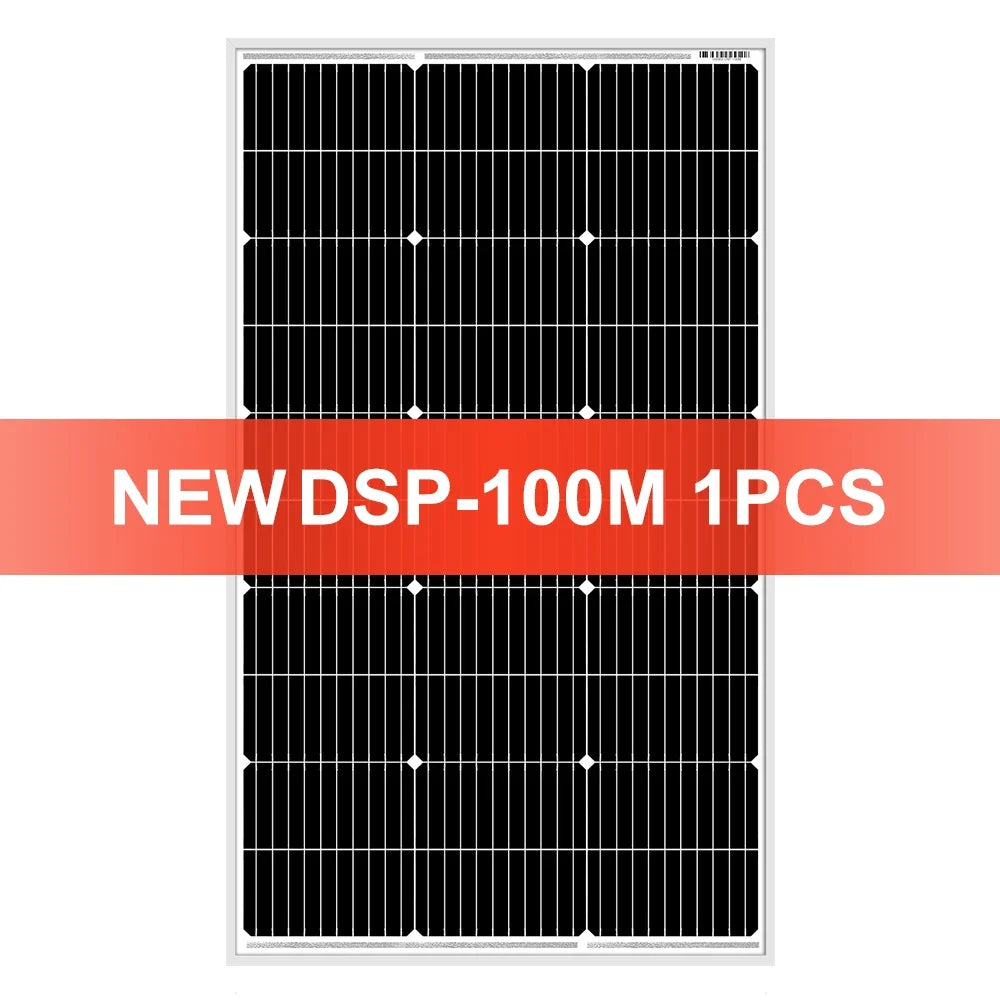 DOKIO 18V 100W-200W Rigid Solar Panel China Monocrystalline Silicon Waterproof Solar Panel #DSP-100M/DSP-100MX2 Camping/Home/RV