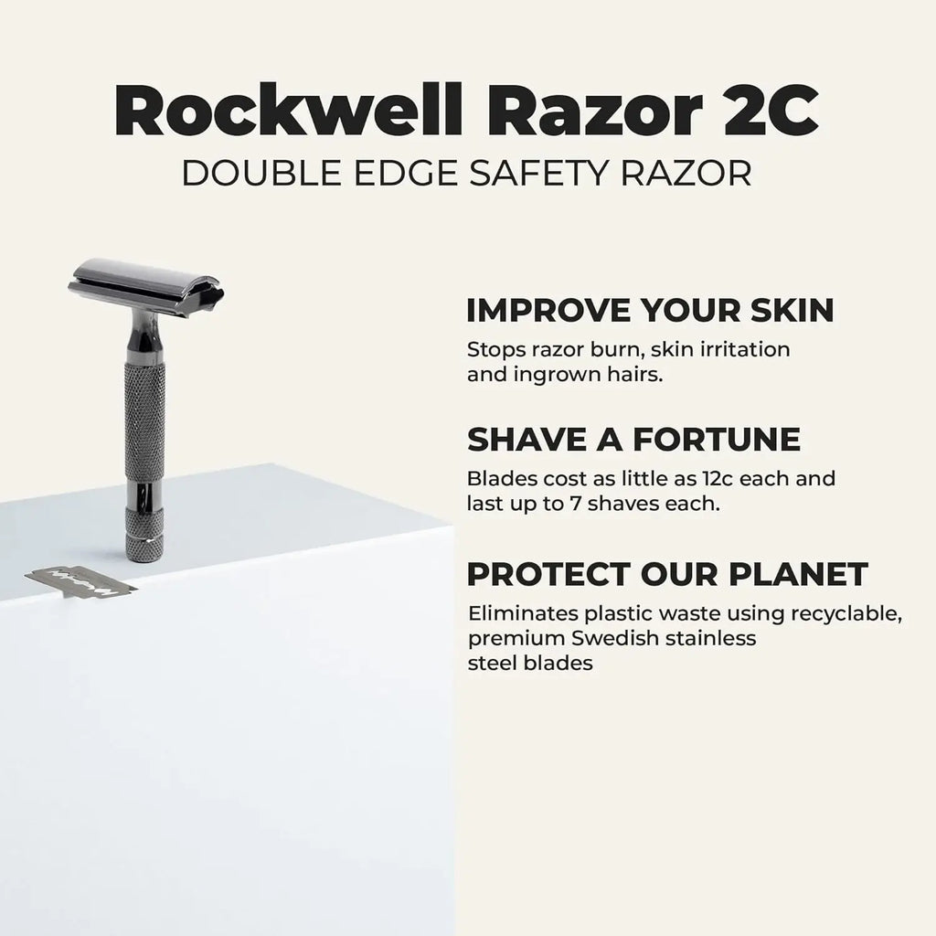 Adjustable Double Edge Safety Razor with 5 Recyclable Blades, Reusable for Men and Women