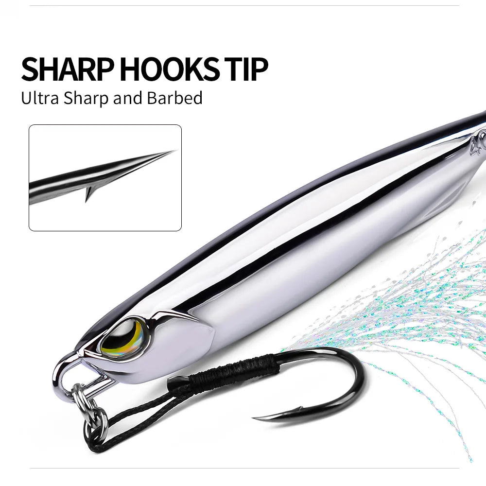 3pc 20gElectroplated Spoon Metal Jigs Fishing Lures with Hooks -10g-80g Ideal for Catching Mackerel, Bass and More