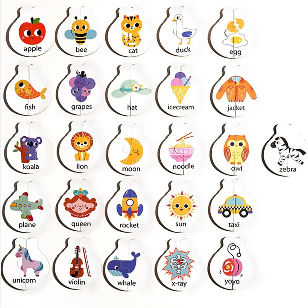 Alphabet Matching Game Puzzle Sight Words Matching Game Alphabet Matching Card Educational Toy Animal Words Preschool Learning