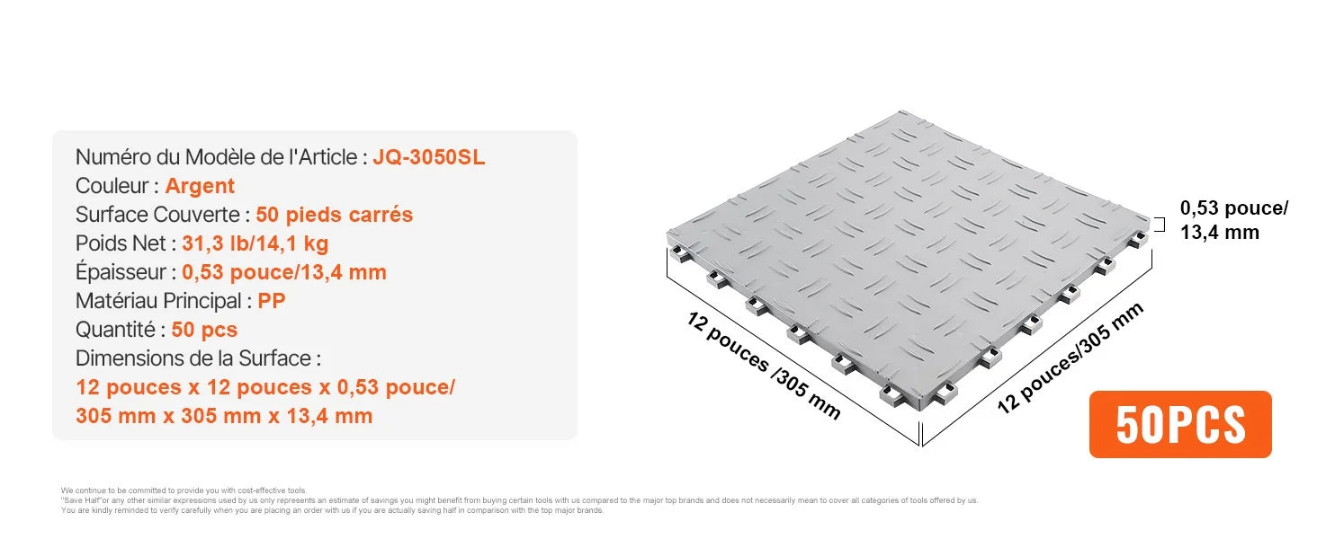 SucceBuy Garage Tiles Interlocking Garage Floor Covering Tiles Non-Slip Double-Sided Texture for Garages Basements Repair Shops