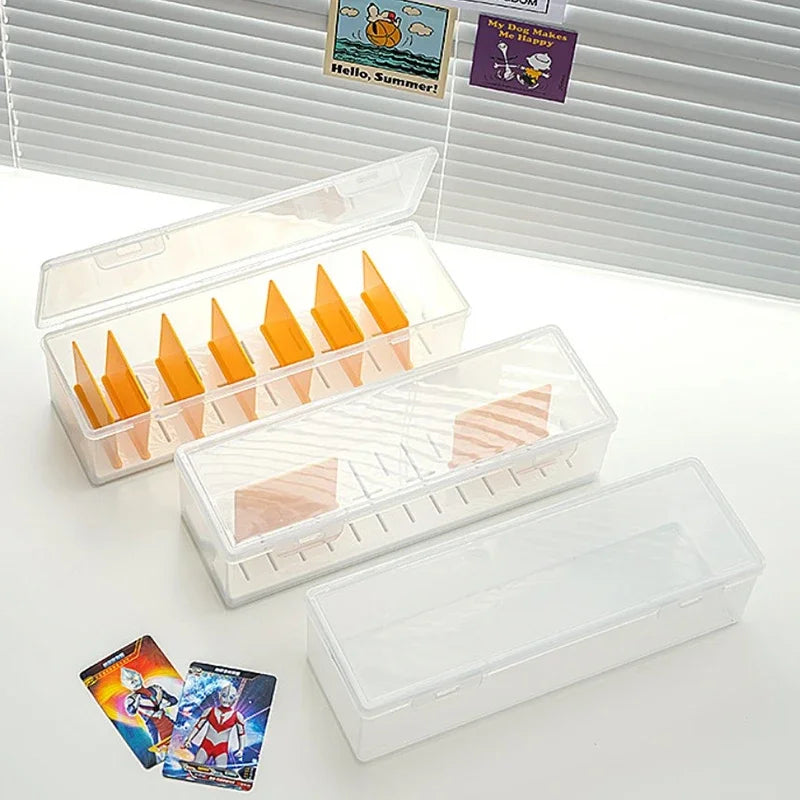 Clear Plastic Compartmentalized Organizer Box Holds 550+ Game Cards Storage Box With Adjustable Divider For PTCG/MTG Cards