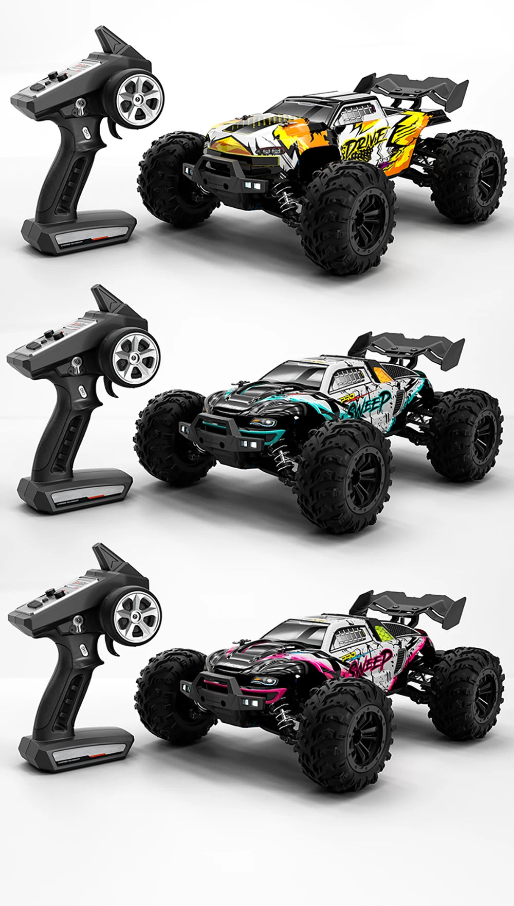 WLtoys 16101 Pro 1:16 75KM/H 4WD RC Car With LED Light 2.4G Remote Control Cars High Speed Drift Monster Truck for Children Gift