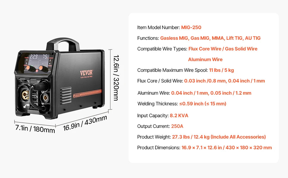 Soldadora MIG 5 en 1 SucceBuy 200A | MIG/Flux/Stick/TIG | Pantalla LCD 🔧
