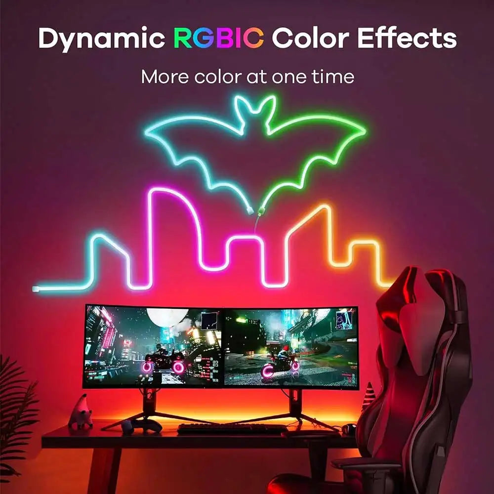 Tira Neon LED RGBIC Acosh Tuya | 5V 72LEDs/m | Silicona | Sincronización Musical | Dream Color | Habitación - Firu Total Sales