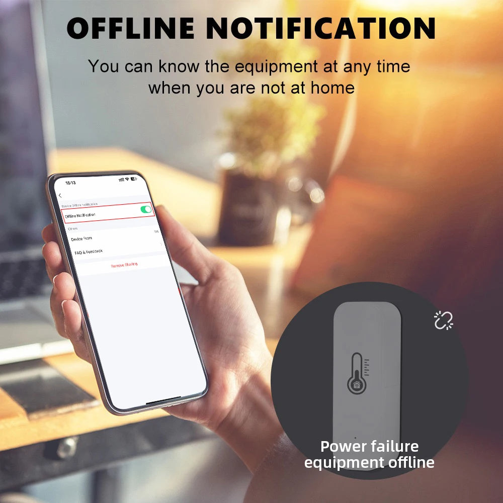 Tuya Zigbee or WiFi Temperature Humidity Sensor Home Connected Thermometer Compatible With Smart Life Alexa Google Assistant