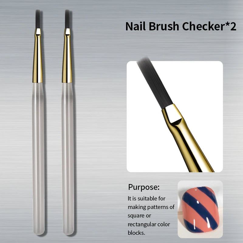 Pincel de Nail Art RSNAIL | Diseños, Líneas y Cuadros | Acrílico DIY Manicure 💅 - Firu Total Sales