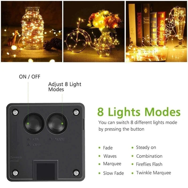 Luces Solares Hadas LED Exterior | 7m-32m | Navidad, Patio y Árboles | Impermeables - Firu Total Sales