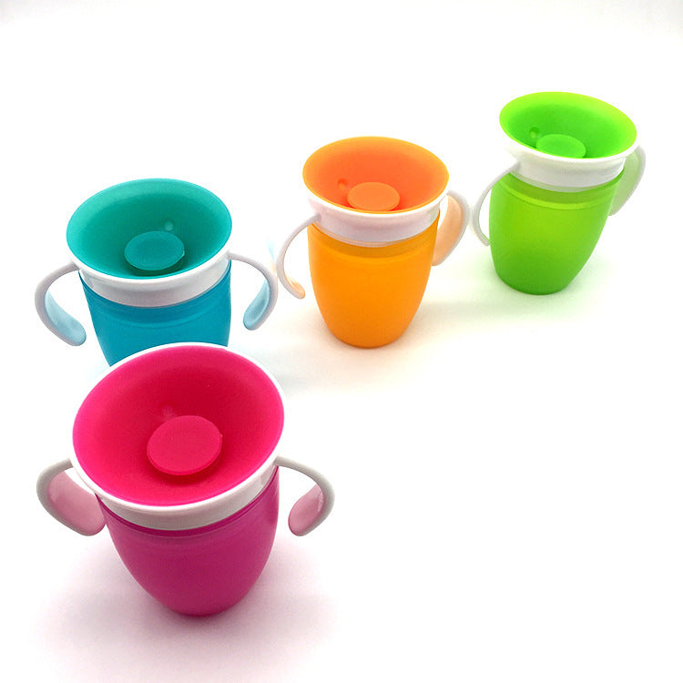 Vaso de Aprendizaje 360° con Doble Asa para Bebé | Tapa Flip | Antiderrame 🍼