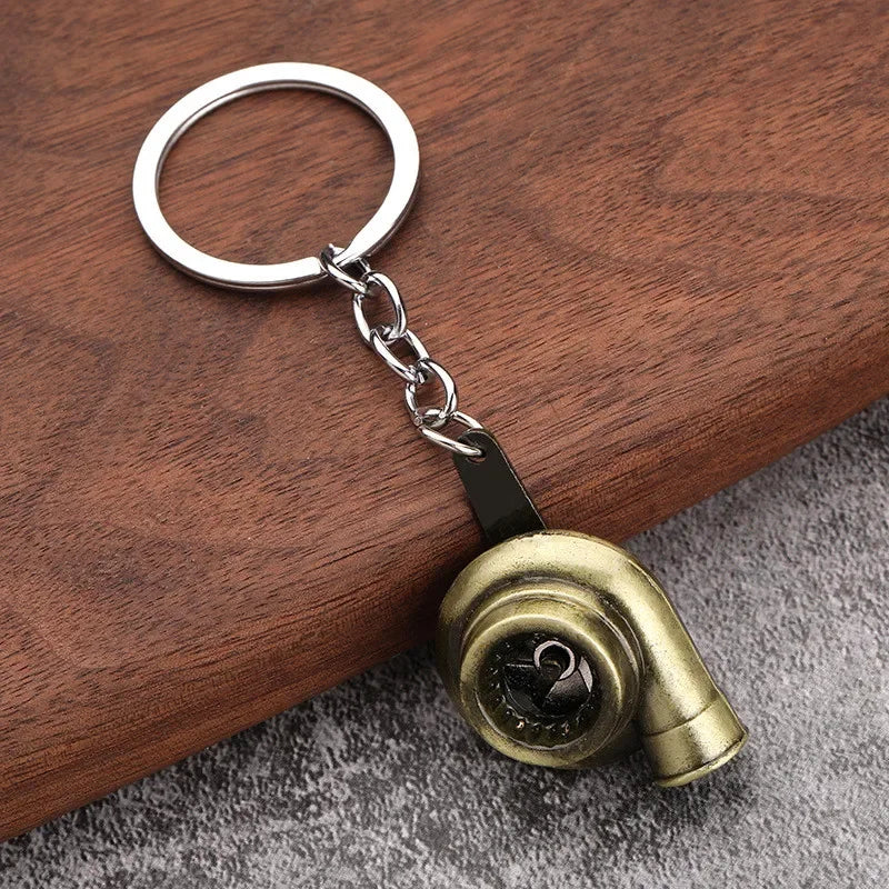 Creative Mini Gear Head Keychain Speed Gearbox Keyring for Car Key Turbo Hub Brake Disc Pendant Shock Absorber Keys Holder Chain