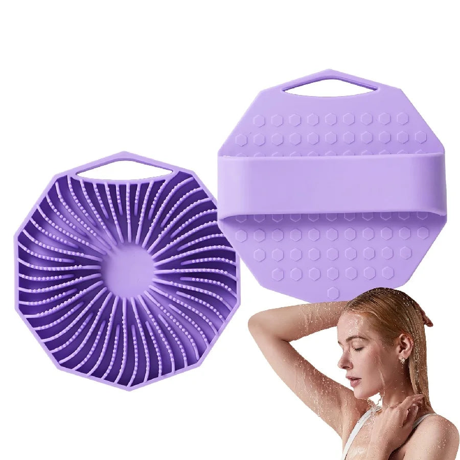 1 pc Silicone Body Scrubber - Exfoliating Bath Brush and Skin Cleanser - Shower Sponge for Gentle Body Scrub and Wash
