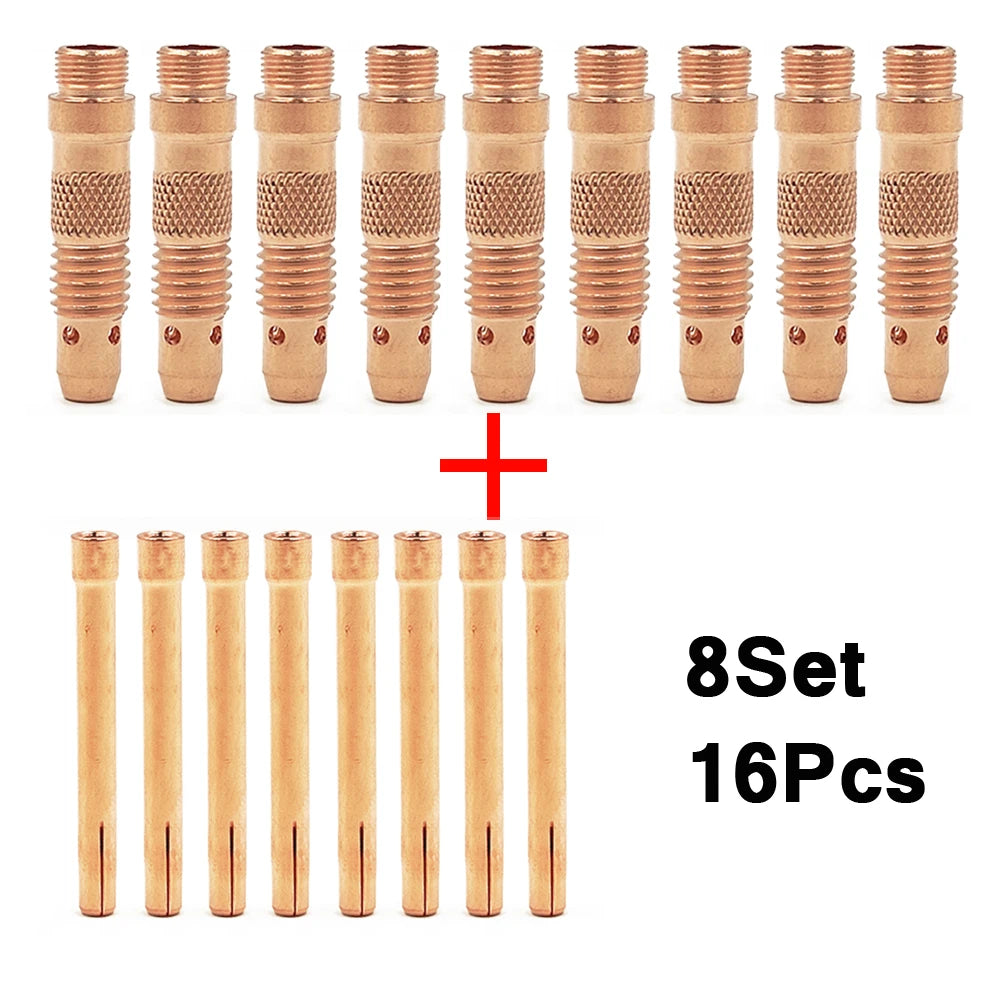 WP17 WP18 WP26 Argon Welding Torch Consumable Collet Body 1.0mm 1.6mm 2.0mm 2.4mm 3.2mm 4.0mm TIG Tungstens Electrodes Collet