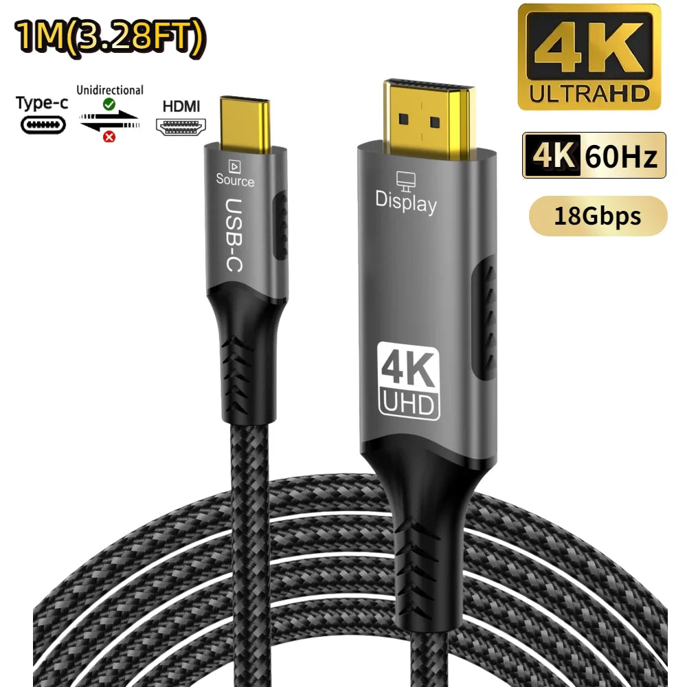 Adaptador USB-C a HDMI 2.1 | 8K@60Hz / 4K@120Hz | Thunderbolt 3/4 | MacBook Pro/Air, iPad, iMac