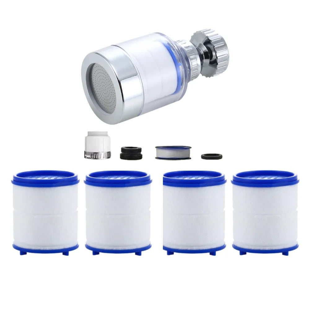 Kitchen Faucet Water Filter Pressurized Sink Filter Water Purifier 360° Tap Splash Proof Faucet Aerator Extender for Bathroom