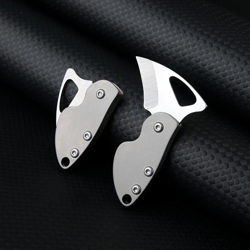 TC4 Titanium Alloy Woodpecker Folding Knife EDC Portable Keychain 7CR Steel Blade Knife Express Unpacking Pocket Knife EDC Tool