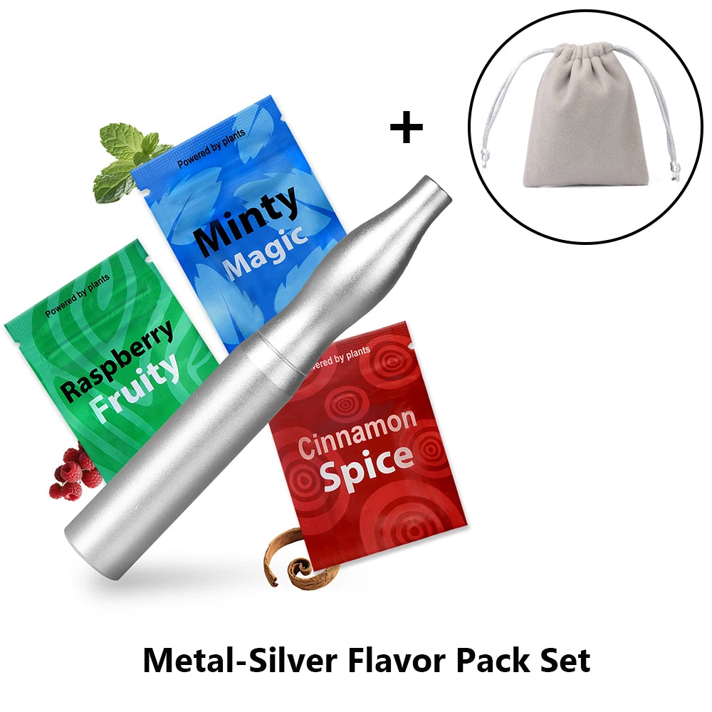 Stylish Stainless Steel Aromatic Stick Air Inhaler Natural Plant Infused Extracts Compact Easy To Carry Gift For Unisex Gifts