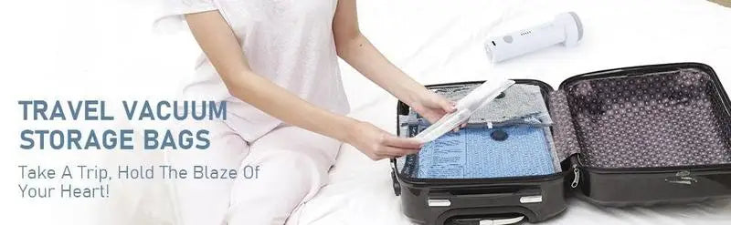 Vacuum Compression Bags for Travel | Rechargeable Pump | Carry-On Size | Space Saver