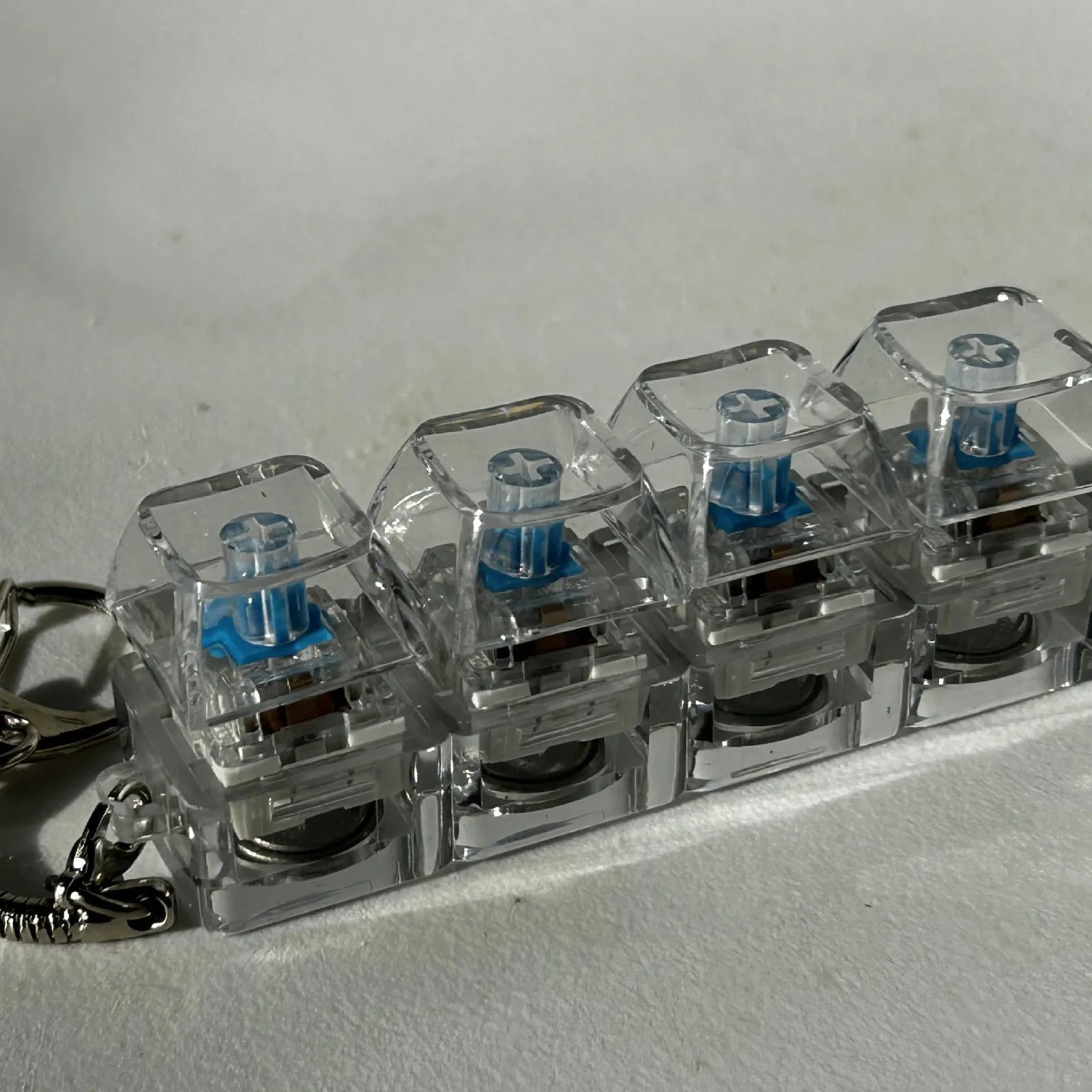 Crystal Keycap Key Bag Pendant Key Height Decompression Toy Luminous Transparent Shaft Decompression Toy Holiday Gift For Friend