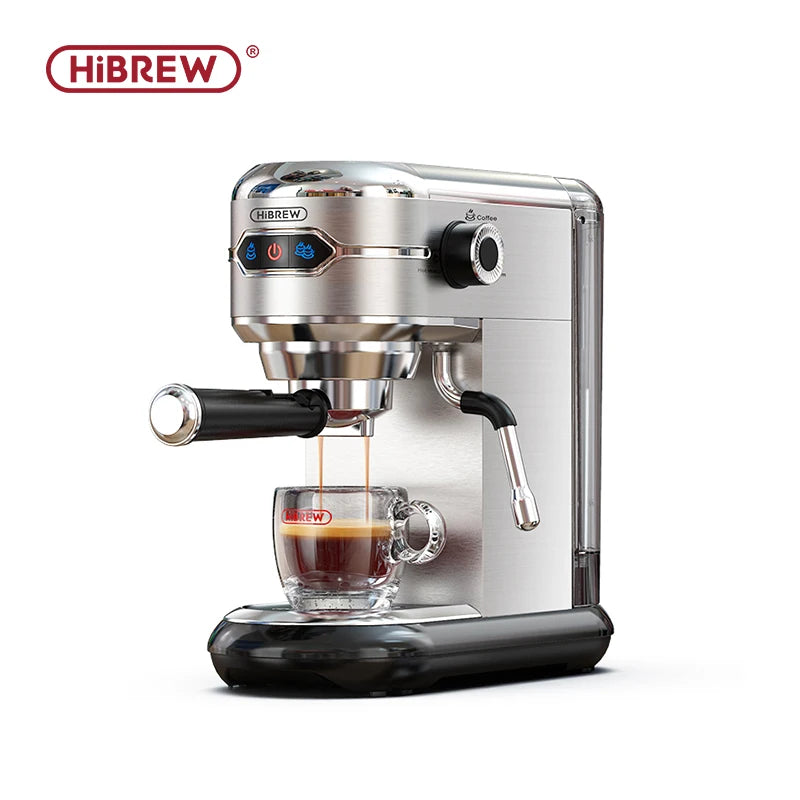 HiBREW H11 Cafetera Espresso 20 Bar | Inox | Semi Automática | ESE POD y Polvo | Cappuccino | Agua Caliente - Firu Total Sales