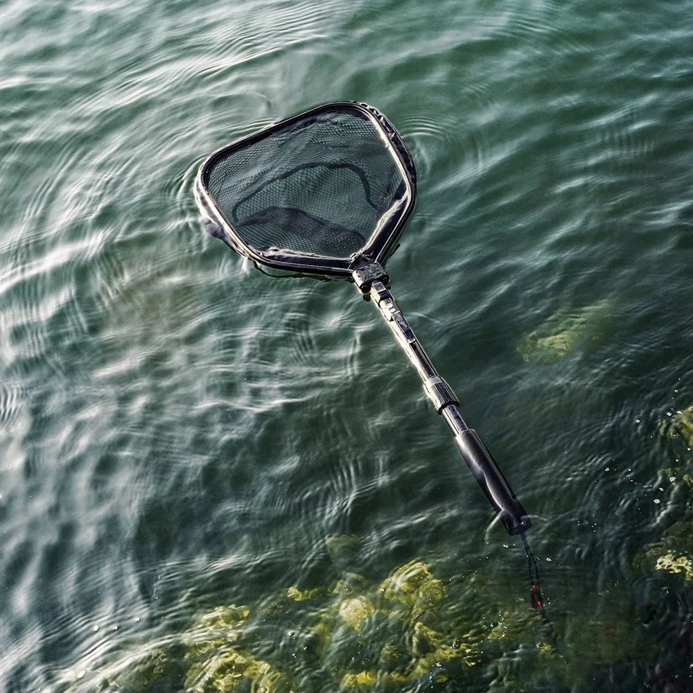 Collapsible Fishing Landing Net with Telescoping Pole Handle Extend to 190cm 100cm 80cm Fishing Net For Saltwater Freshwater