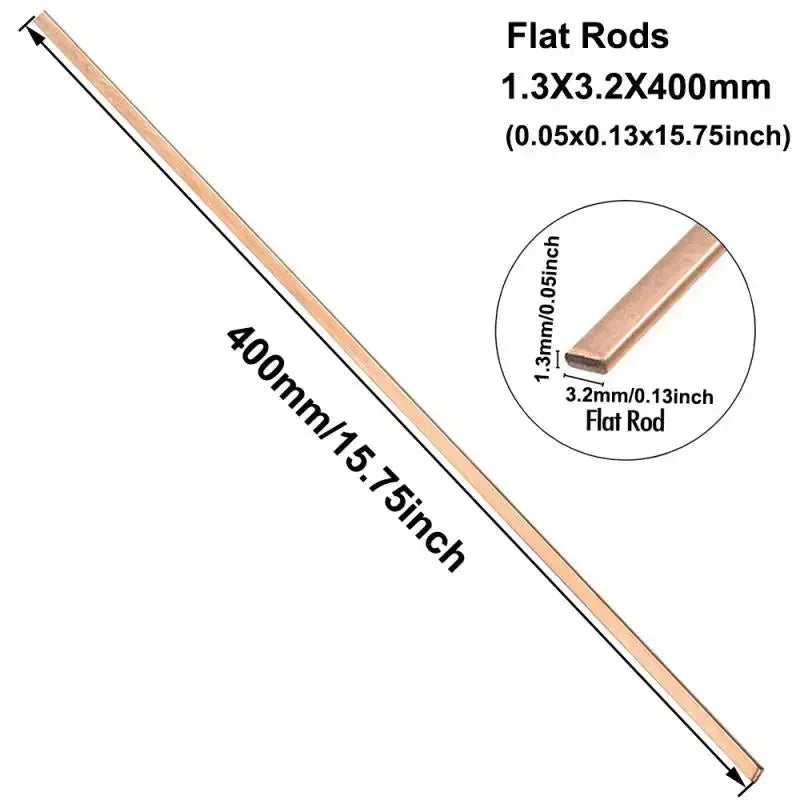 1-3mm Phosphor Coppers Welding Rods Round/Flat Electrode Welding Wire Soldering Rods For Brazing Repair Rod Tool 40/50cm Length