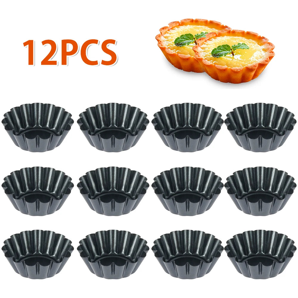 12pcs Moldes Antiadherentes para Tarta, Quiche y Flan | Pizza y Muffins 🍕