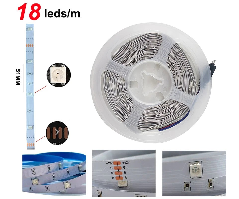 Tira LED RGB 5050 Vogliovoi WiFi | Bluetooth | Adhesiva | Tuya/Smart Life | Alexa y Google | Dormitorio - Firu Total Sales