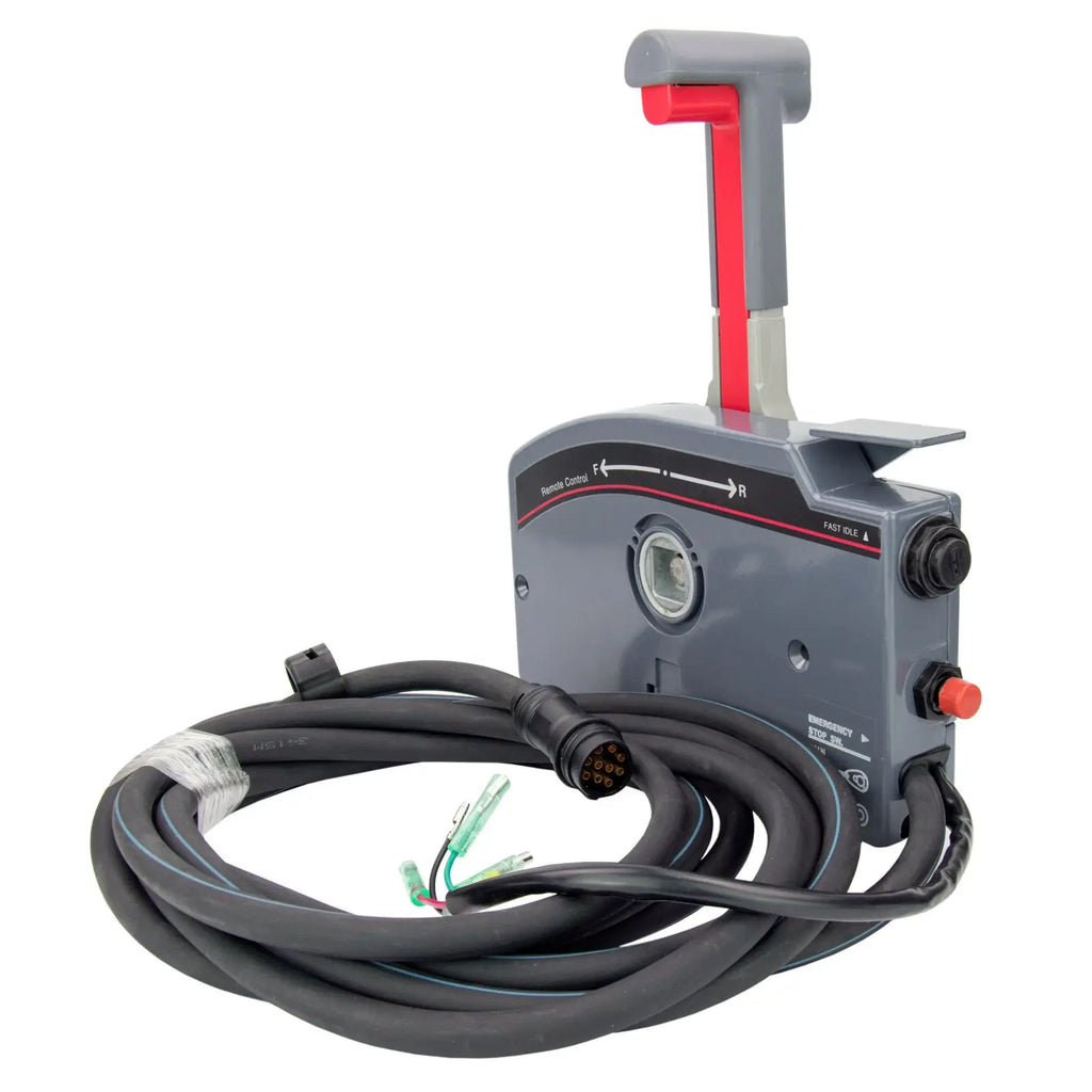Boat Remote Control Box w/ 10-Pin Cable Trim Tilt Push Throttle for Outboard Left Side Mount