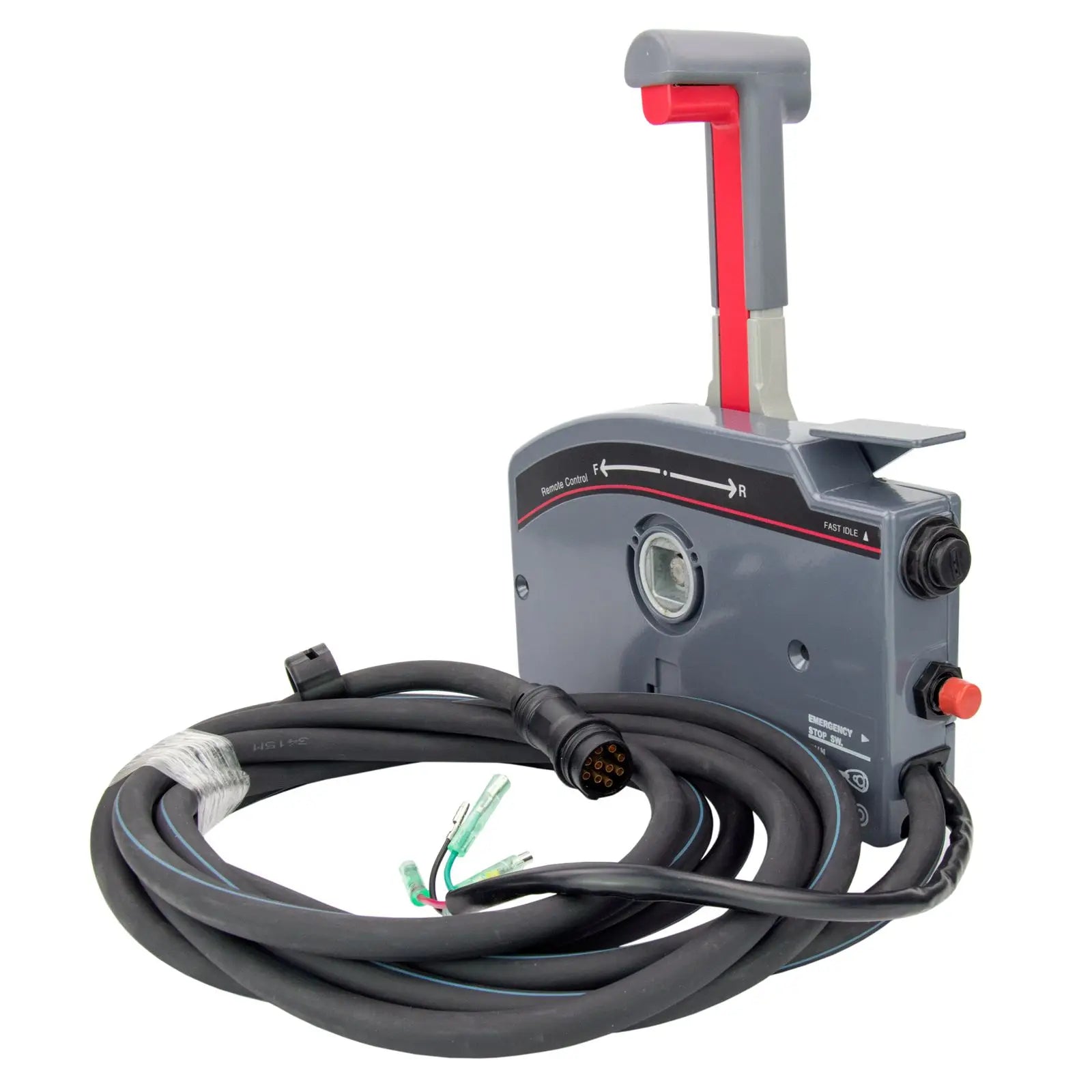 Boat Remote Control Box w/ 10-Pin Cable Trim Tilt Push Throttle for Outboard Left Side Mount