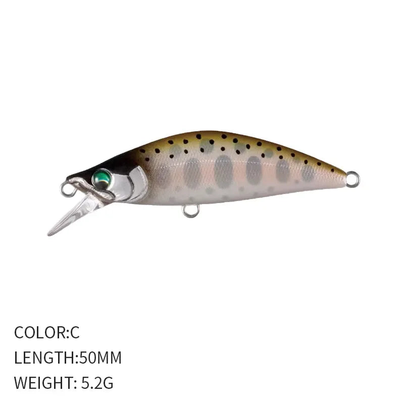 Minnow Hundimiento Diseño Japonés | 50mm 5.2g | Wobbling | Bass, Perca, Lucio y Trucha | Arroyo y Lago - Firu Total Sales