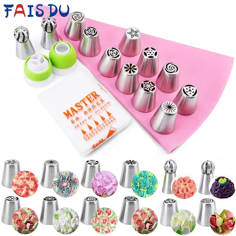 Set Boquillas Rusas de Acero Inoxidable FAIS DU | Mangas y Decoración de Pasteles 🎂