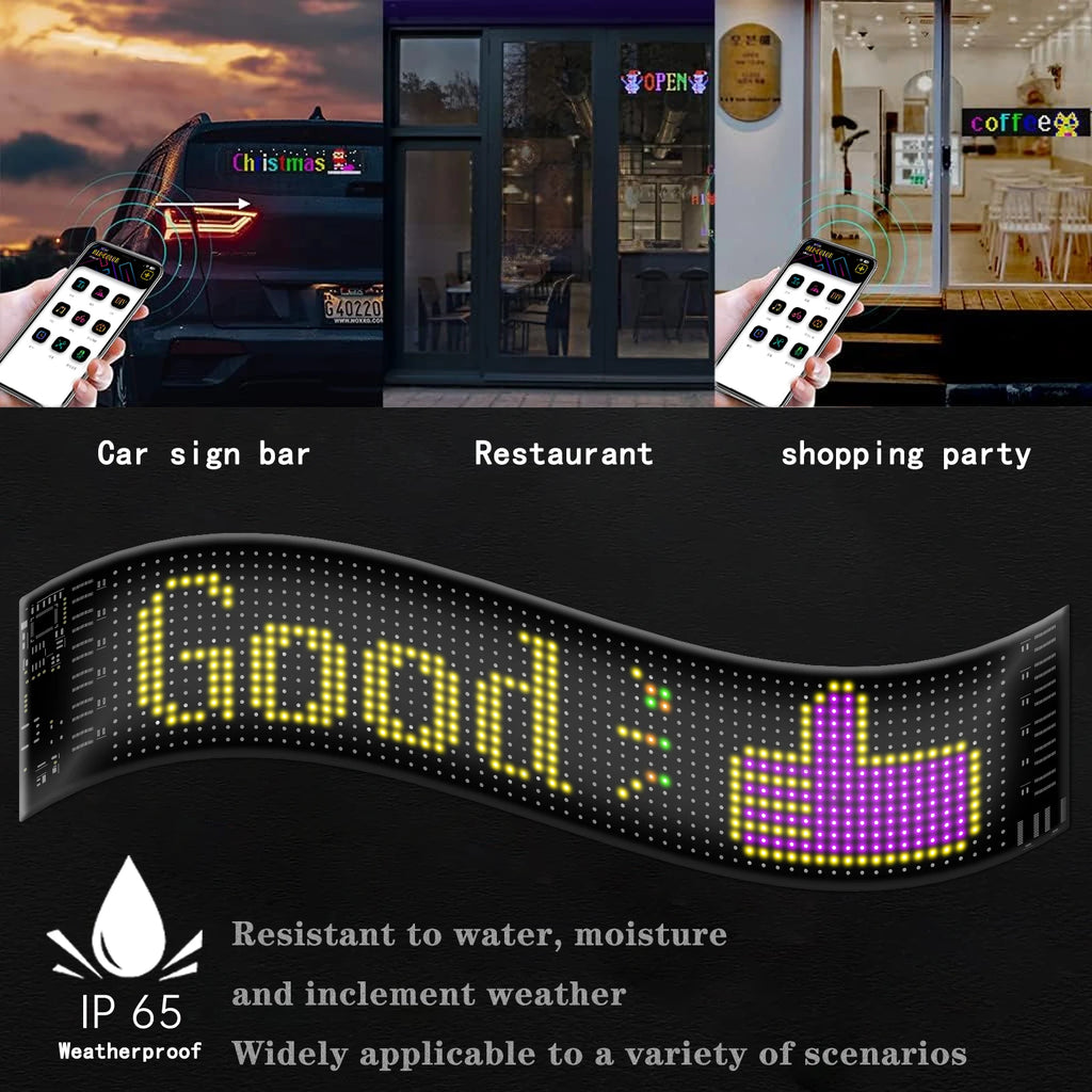 Panel LED RGB GCTECHING Programable | Bluetooth App | Texto Desplazable | Camión y Coche | DIY - Firu Total Sales