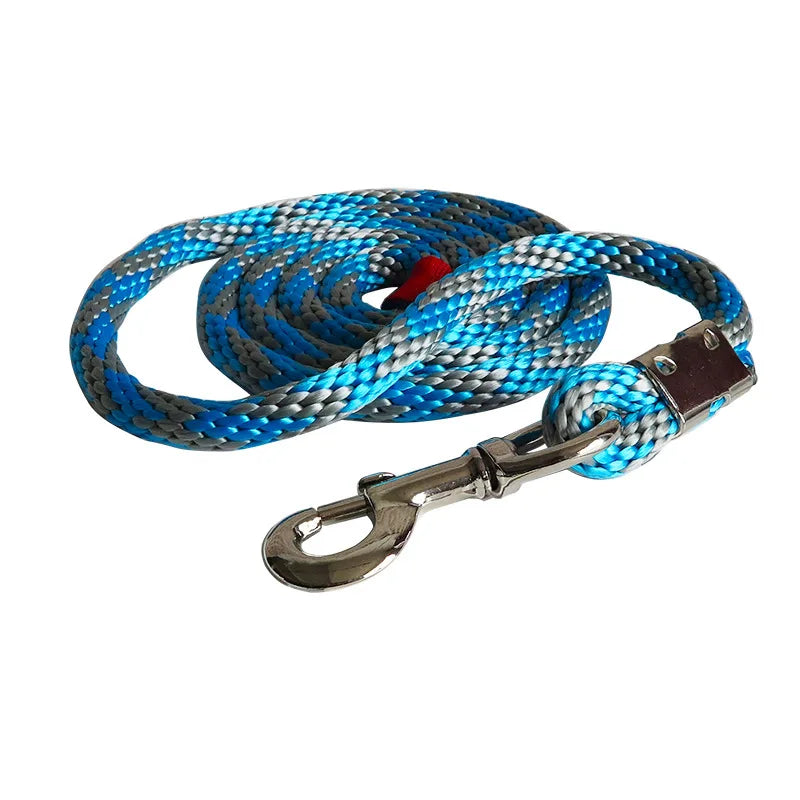 New 15MM Extra Thick Horse Lead Rope Cotton Weave Equestrian Rein Halters Braided Brass Plated Snap  Chain Bridle Leading Leash