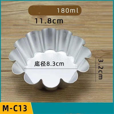 Set 5/10pcs Moldes Mini Acanalados de Aluminio para Pudding y Mousse 🍰